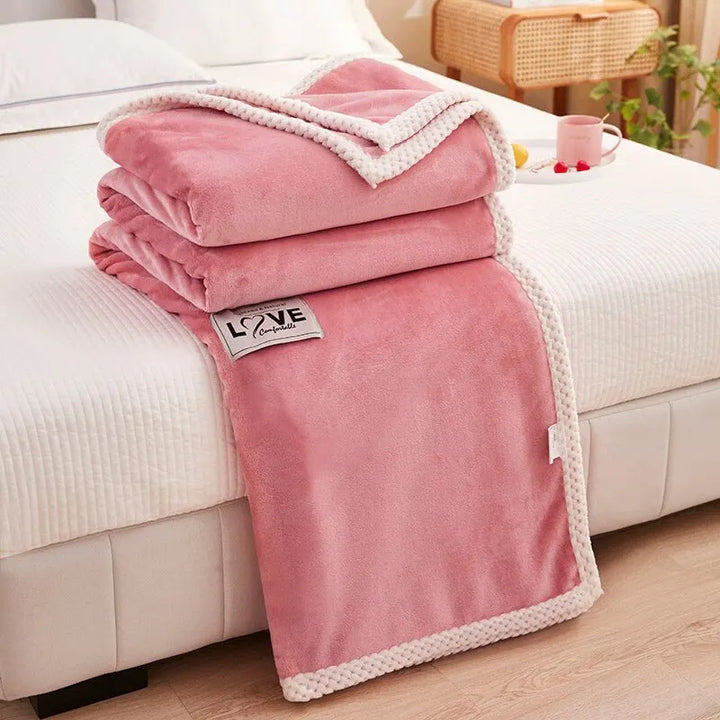 Cosycombe™ Ultra-Soft Lightweight Flannel Fleece Throw in Pink