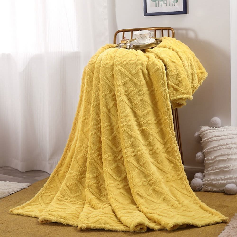 Cosycombe™ Lightweight 3D Textured Fleece Blanket for Sofa, Bed &amp; Travel