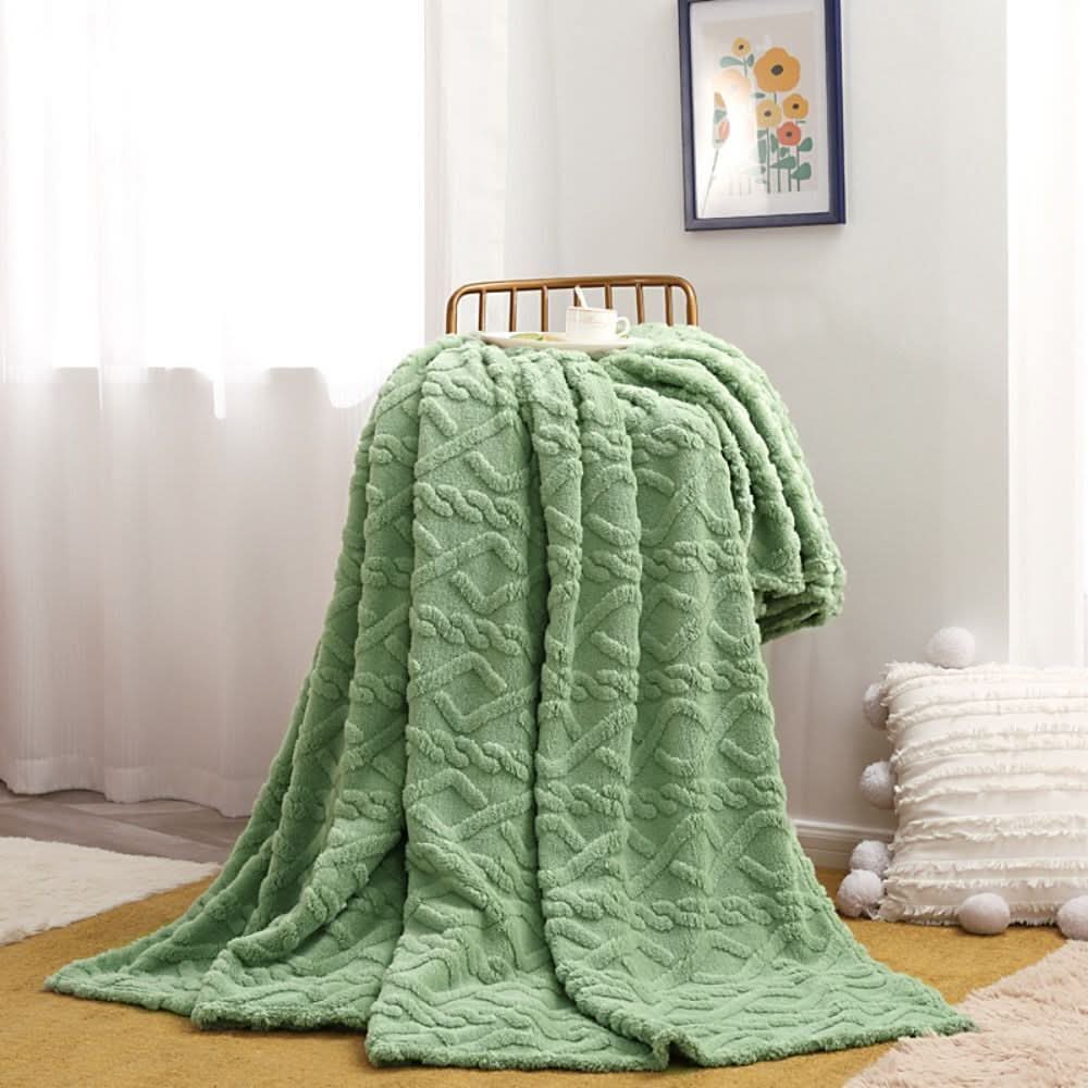 Cosycombe™ Lightweight 3D Textured Fleece Blanket for Sofa, Bed &amp; Travel