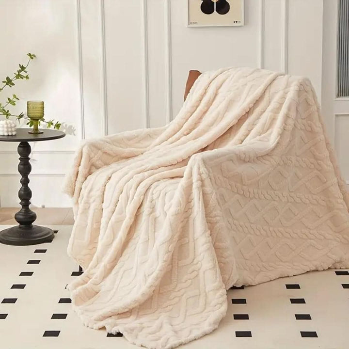 Cosycombe™ Lightweight 3D Textured Fleece Blanket for Sofa, Bed &amp; Travel