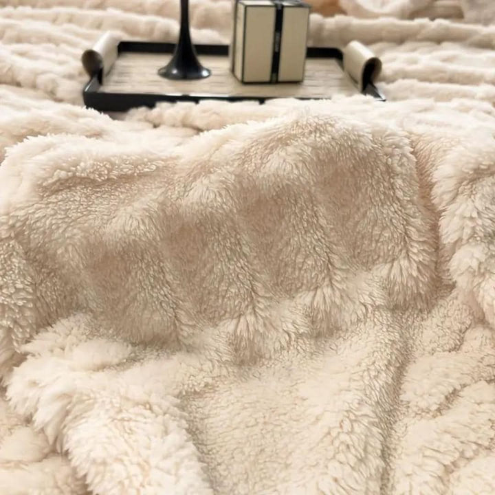 Cosycombe™ Lightweight 3D Textured Fleece Blanket for Sofa, Bed &amp; Travel