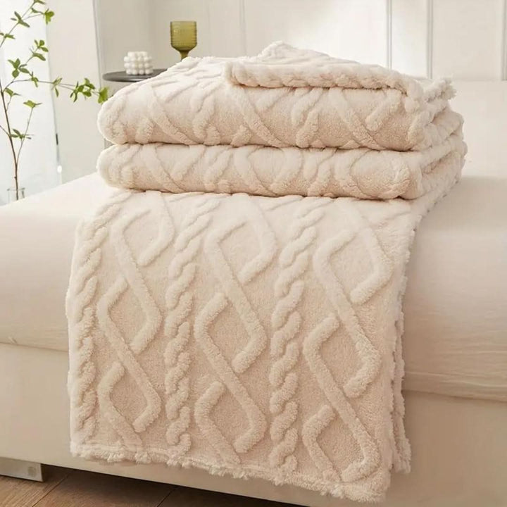 Cosycombe™ Lightweight 3D Textured Fleece Blanket for Sofa, Bed &amp; Travel