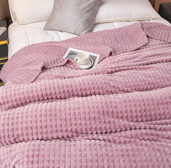 Cosycombe™ Textured Coral Fleece Blanket, Soft, Warm and Machine Washable