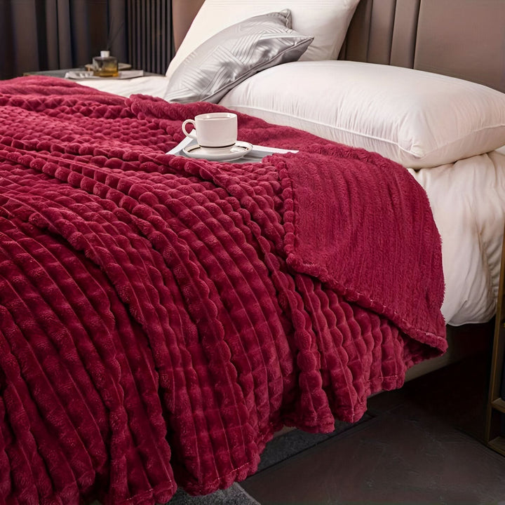 Cosycombe™ Textured Coral Fleece Blanket, Soft, Warm and Machine Washable