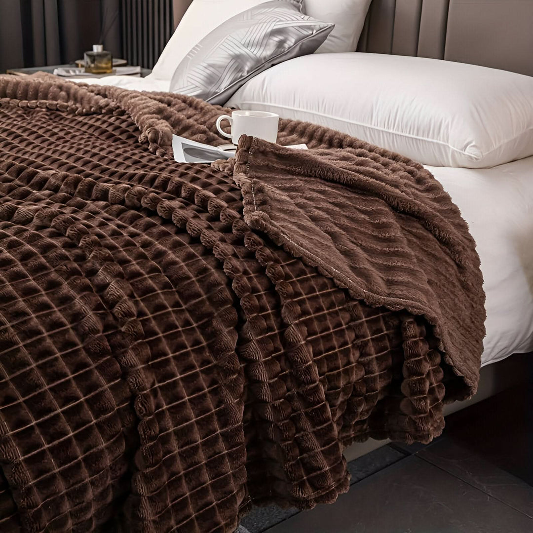 Cosycombe™ Textured Coral Fleece Blanket, Soft, Warm and Machine Washable