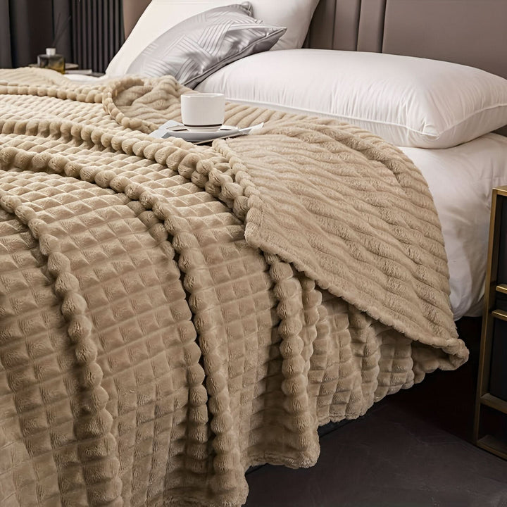 Cosycombe™ Textured Coral Fleece Blanket, Soft, Warm and Machine Washable