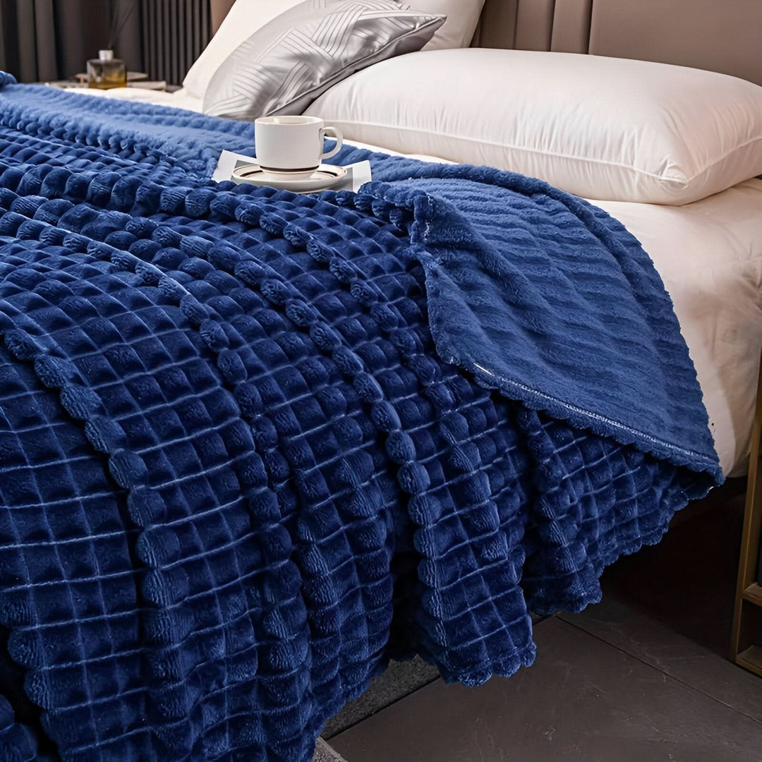 Cosycombe™ Textured Coral Fleece Blanket, Soft, Warm and Machine Washable