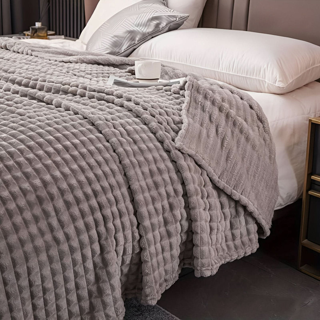 Cosycombe™ Textured Coral Fleece Blanket, Soft, Warm and Machine Washable