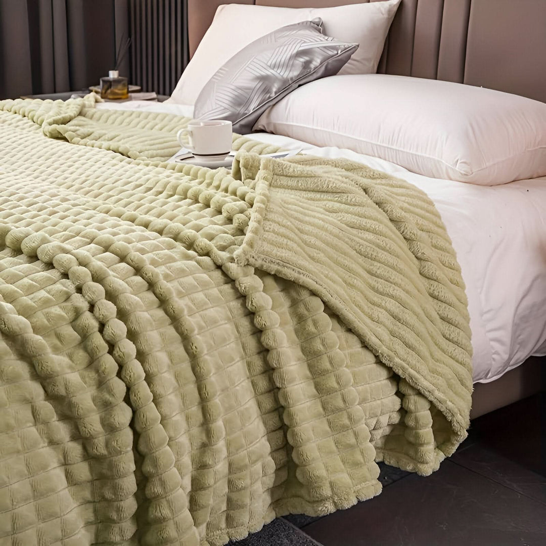 Cosycombe™ Textured Coral Fleece Blanket, Soft, Warm and Machine Washable