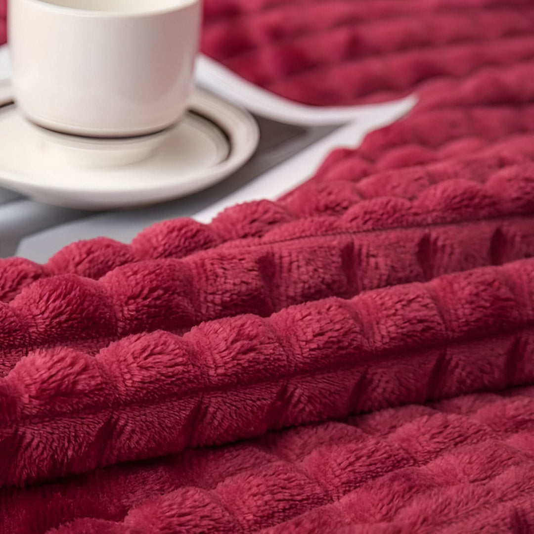 Cosycombe™ Textured Coral Fleece Blanket, Soft, Warm and Machine Washable