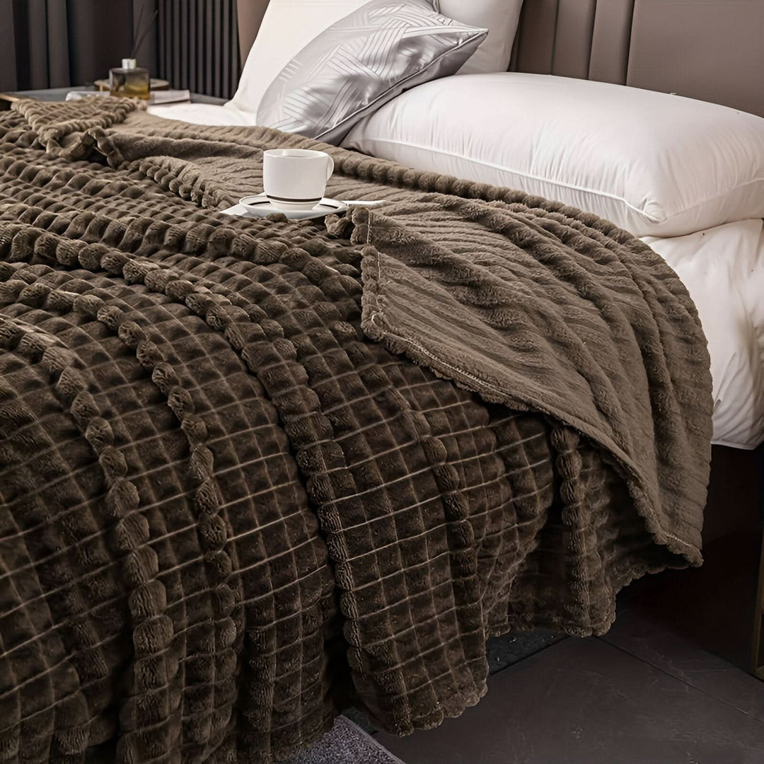 Cosycombe™ Textured Coral Fleece Blanket, Soft, Warm and Machine Washable