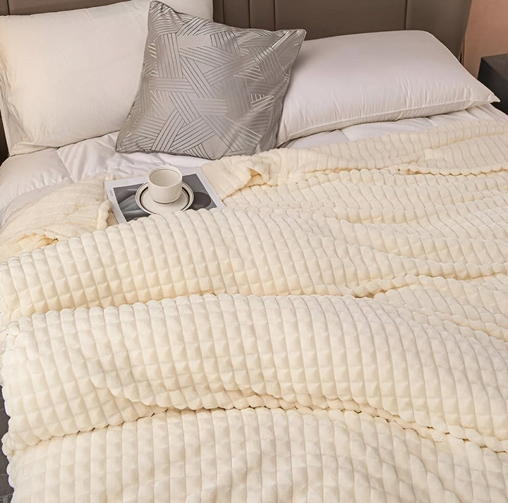 Cosycombe™ Textured Coral Fleece Blanket, Soft, Warm and Machine Washable