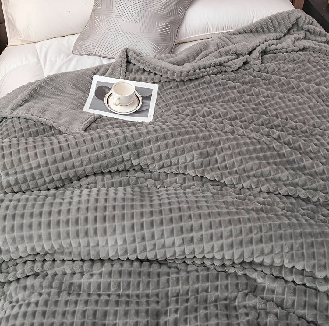 Cosycombe™ Textured Coral Fleece Blanket, Soft, Warm and Machine Washable