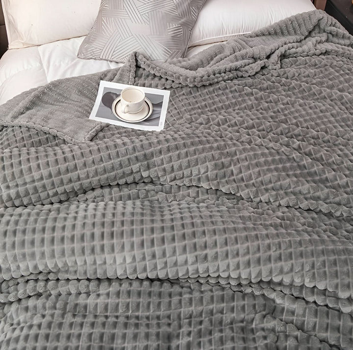 Cosycombe™ Textured Coral Fleece Blanket, Soft, Warm and Machine Washable