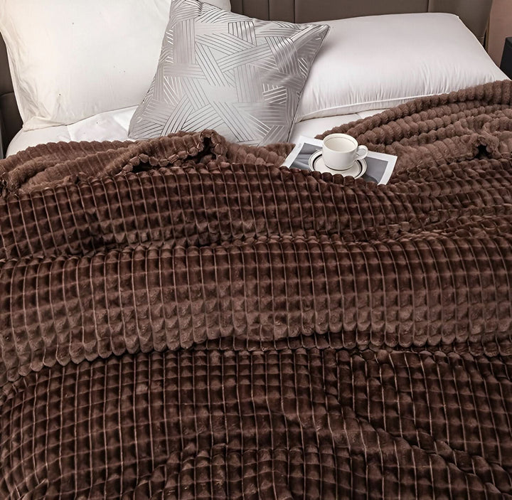 Cosycombe™ Textured Coral Fleece Blanket, Soft, Warm and Machine Washable