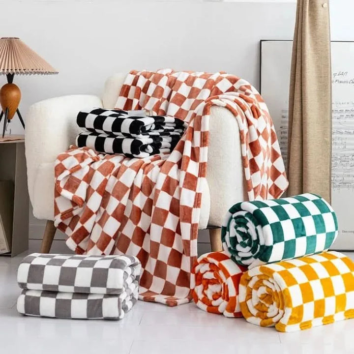 Cosycombe™ Checked Flannel Fleece Blanket, Soft and Anti-Pilling