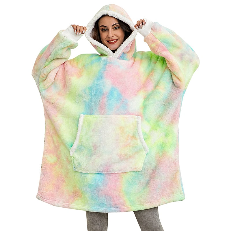 Cosycombe™ Fleece Hoodie Blanket with Big Hood and Pockets – One Size