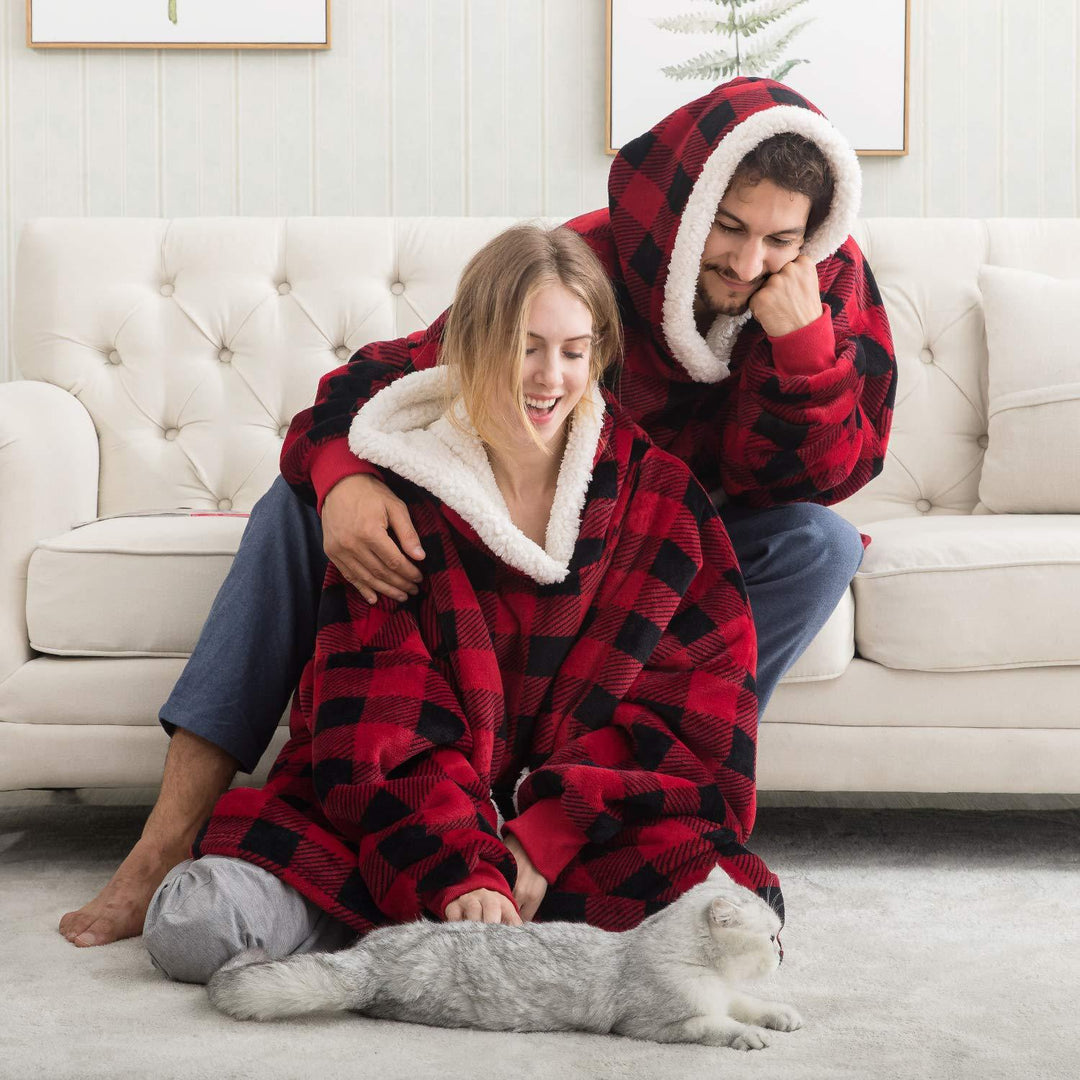 Cosycombe™ Fleece Hoodie Blanket with Big Hood and Pockets – One Size