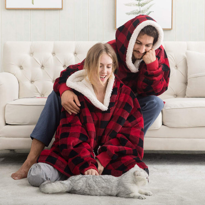 Cosycombe™ Fleece Hoodie Blanket with Big Hood and Pockets – One Size