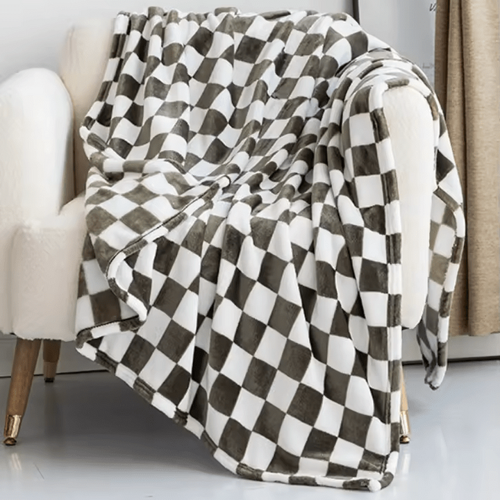 Cosycombe™ Checked Flannel Fleece Blanket, Soft and Anti-Pilling