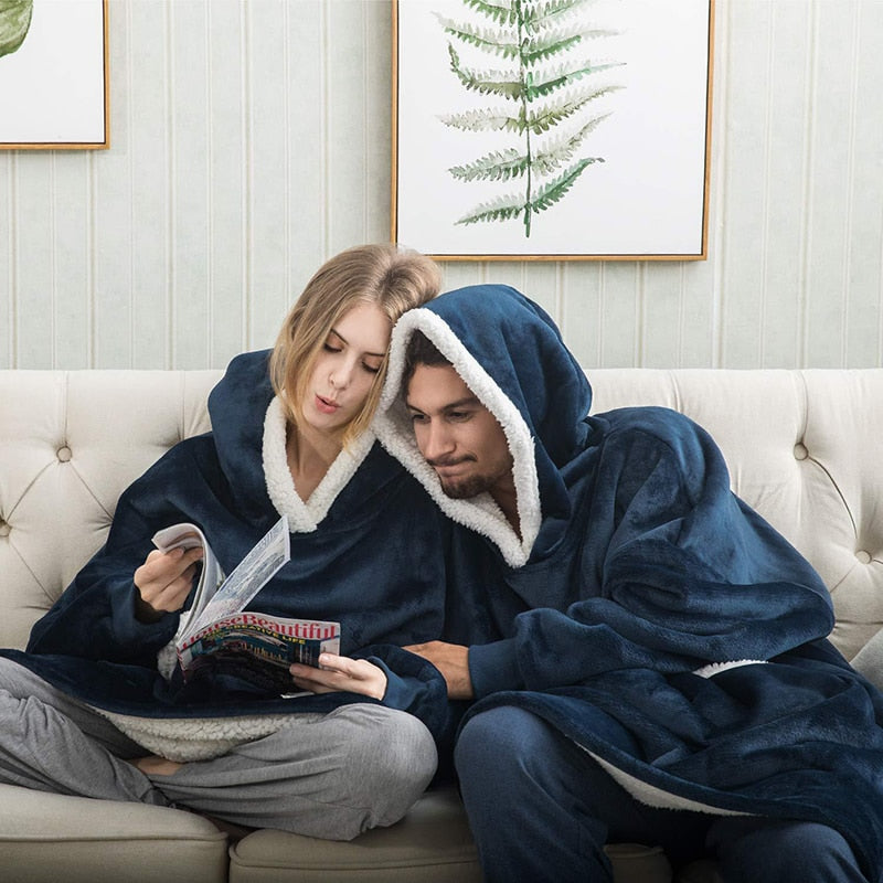 Cosycombe™ Fleece Hoodie Blanket with Big Hood and Pockets – One Size