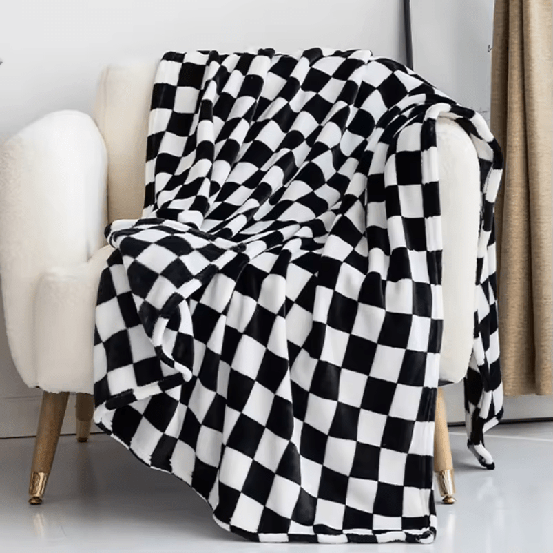 Cosycombe™ Checked Flannel Fleece Blanket, Soft and Anti-Pilling