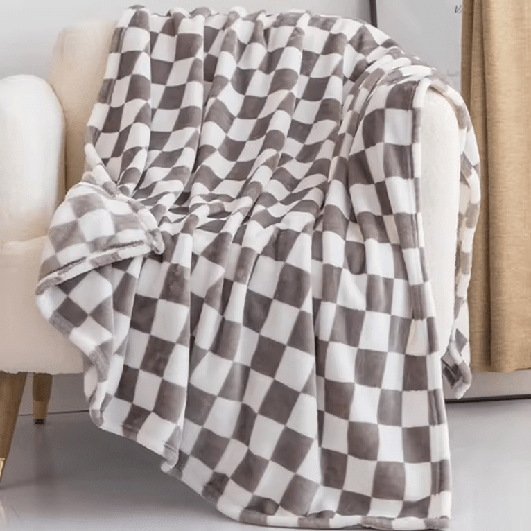 Cosycombe™ Checked Flannel Fleece Blanket, Soft and Anti-Pilling