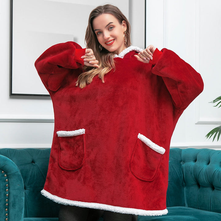 Cosycombe™ Fleece Hoodie Blanket with Big Hood and Pockets – One Size