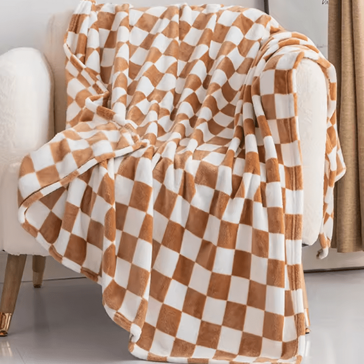 Cosycombe™ Checked Flannel Fleece Blanket, Soft and Anti-Pilling