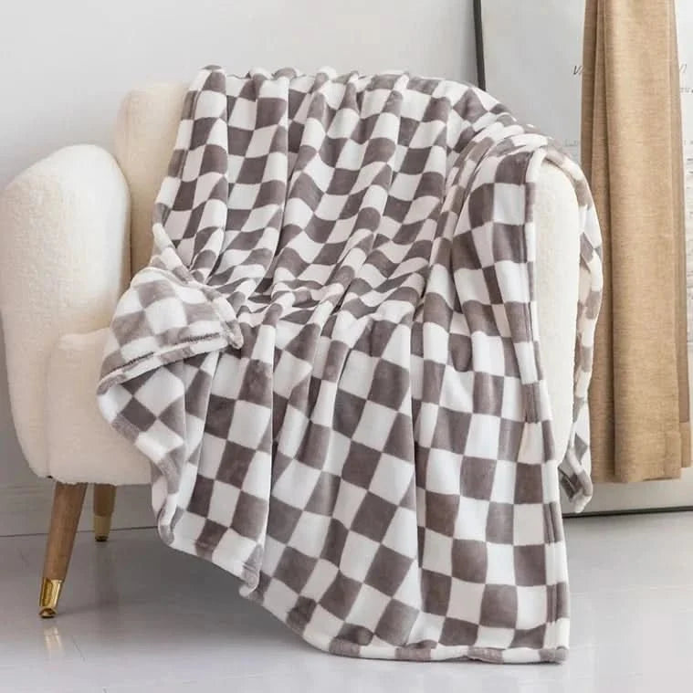 Cosycombe™ Checked Flannel Fleece Blanket, Soft and Anti-Pilling