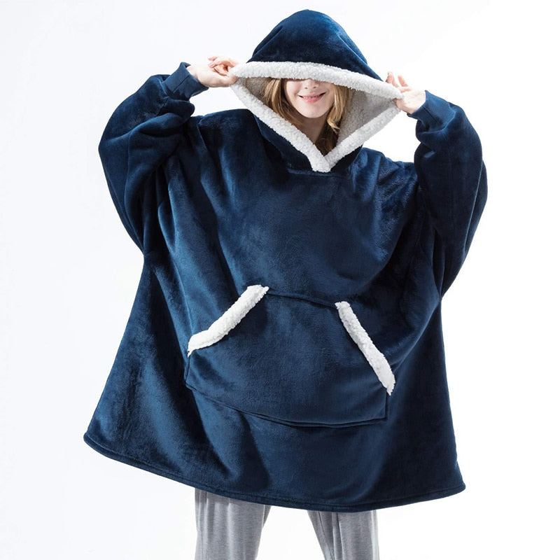 Cosycombe™ Fleece Hoodie Blanket with Big Hood and Pockets – One Size