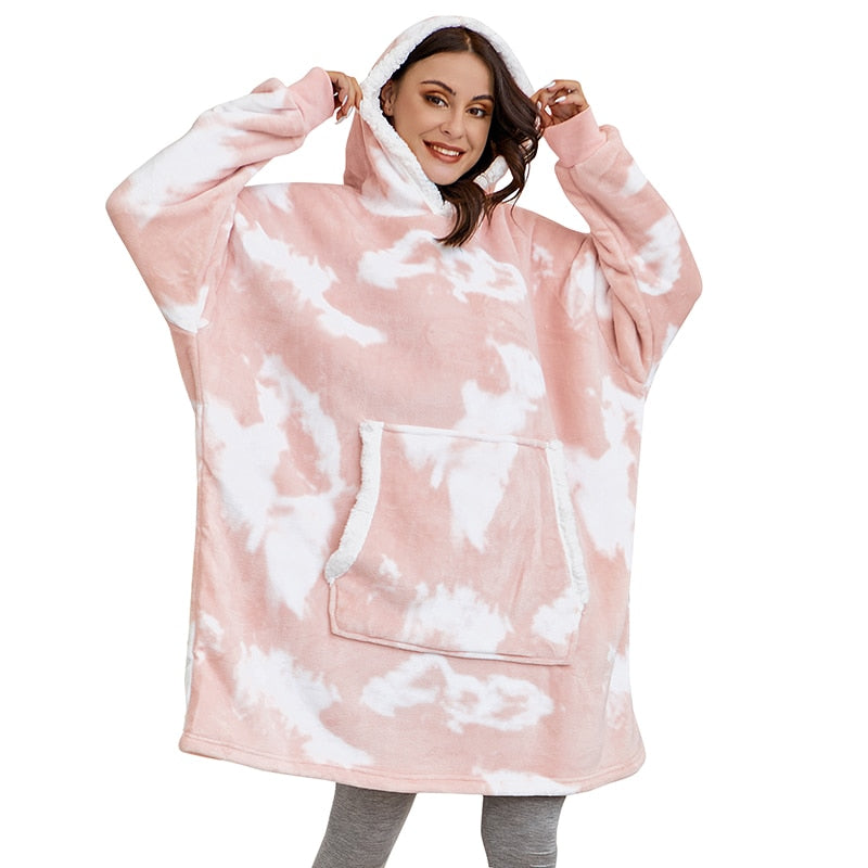 Cosycombe™ Fleece Hoodie Blanket with Big Hood and Pockets – One Size