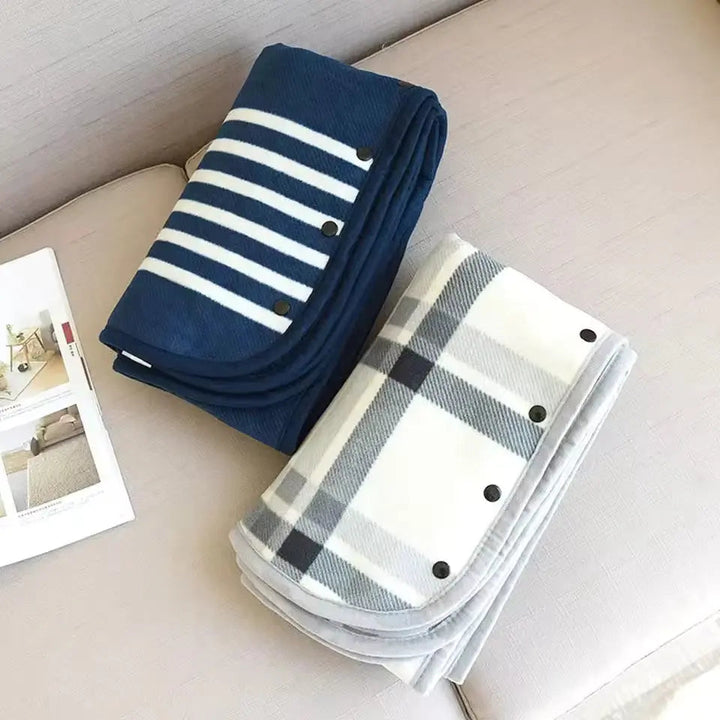 Cosycombe™ Wearable Check Blanket with Snaps – Poncho, Cape or Wrap