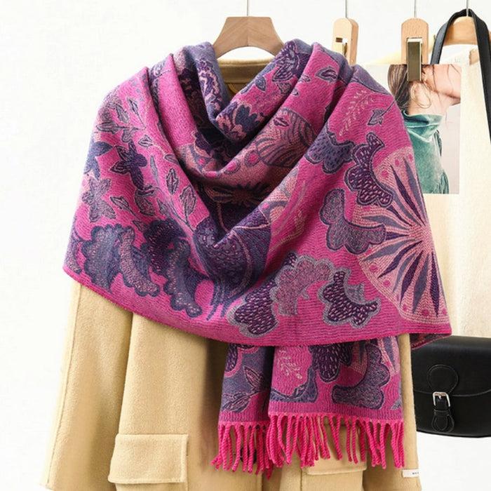 Cosycombe™ Ethnic Pattern Pashmina Shawl – Soft Oversized Wrap for Women