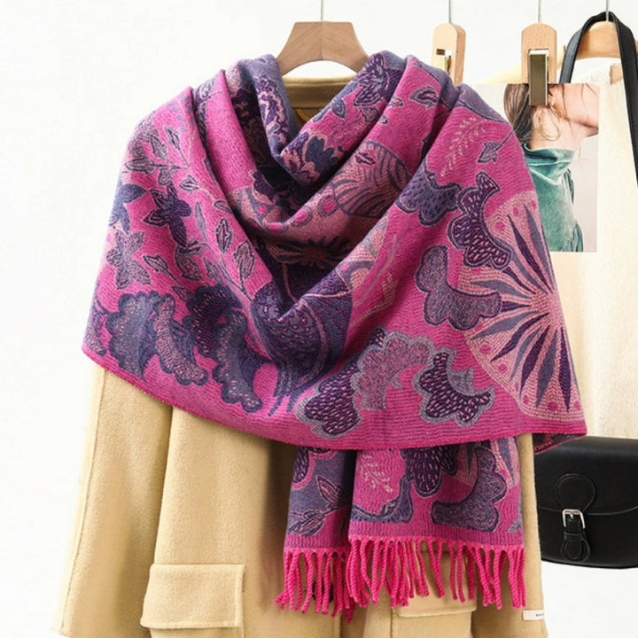 Cosycombe™ Ethnic Pattern Pashmina Shawl – Soft Oversized Wrap for Women