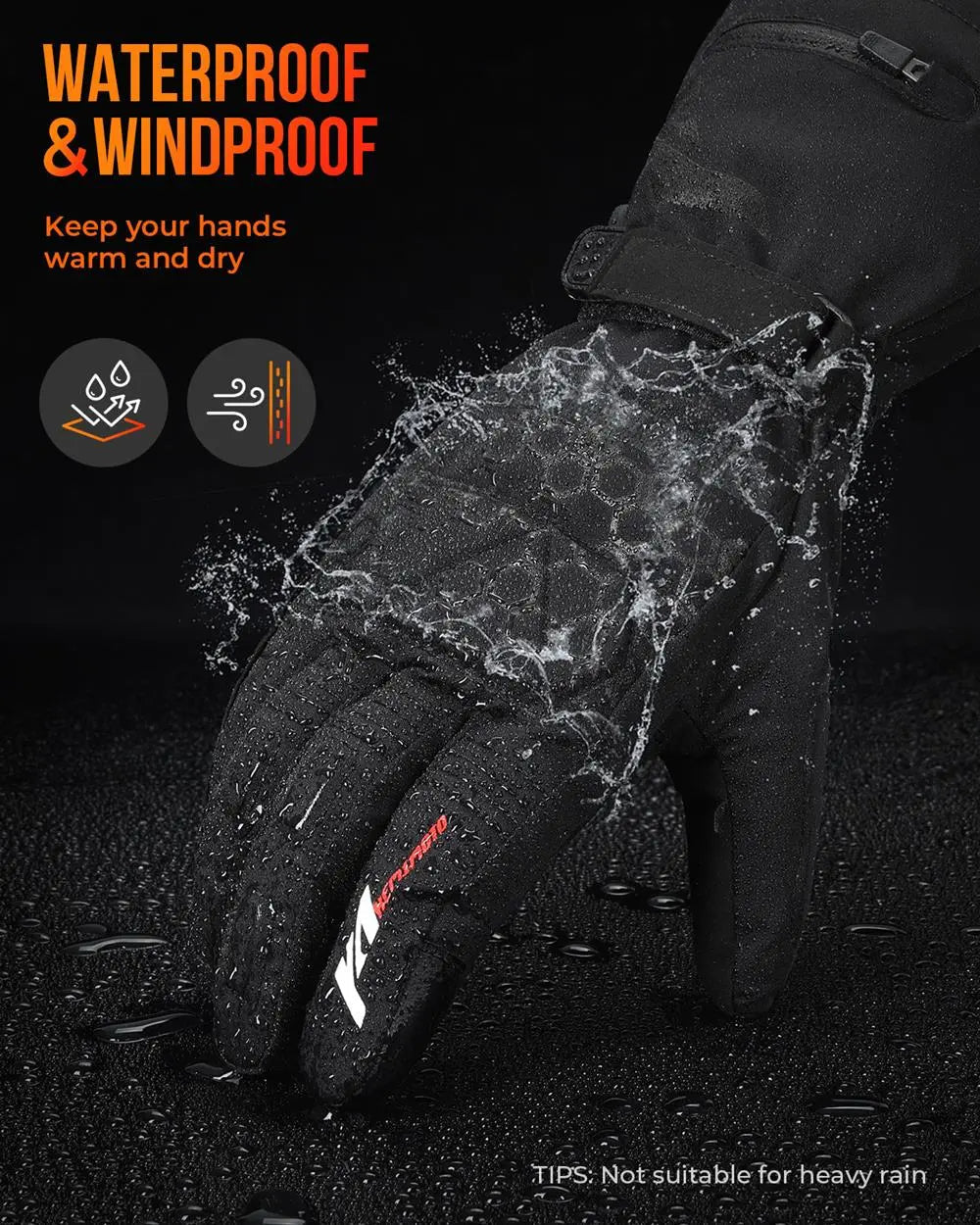 Cosycombe™ Waterproof Rechargeable Heated Ski Gloves