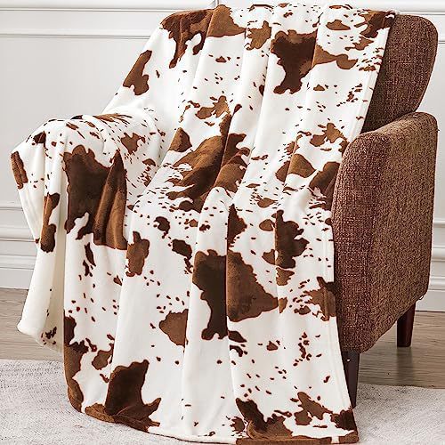 Cosycombe™ Festive Flannel Christmas Blanket in Leopard &amp; Cow Prints