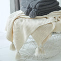Cosycombe™ Woven Throw Blanket with Tassels, Soft and Cosy for the Sofa