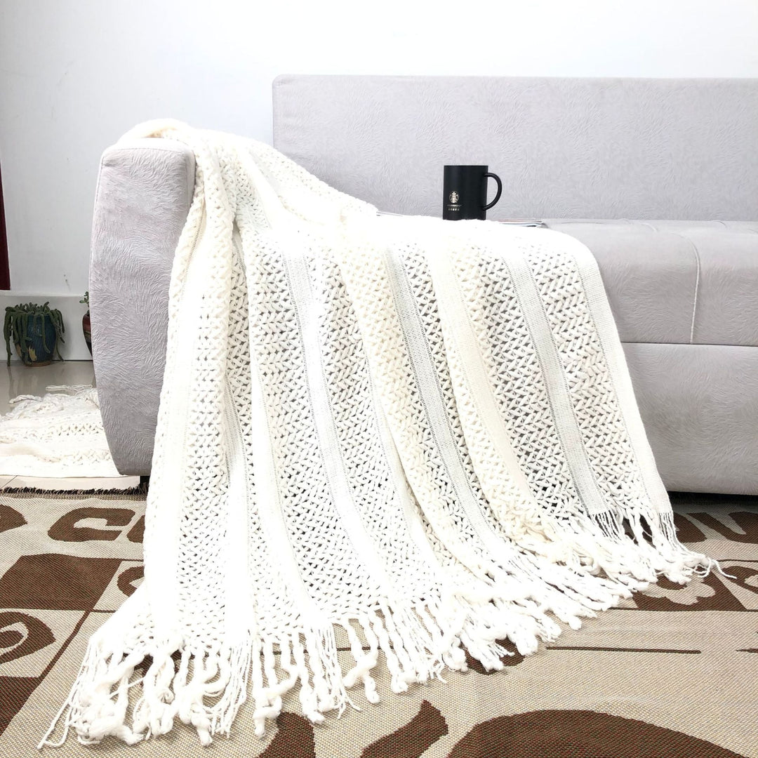 Cosycombe™ Handcrafted Textured Knit Throw Blanket in Nine Colours