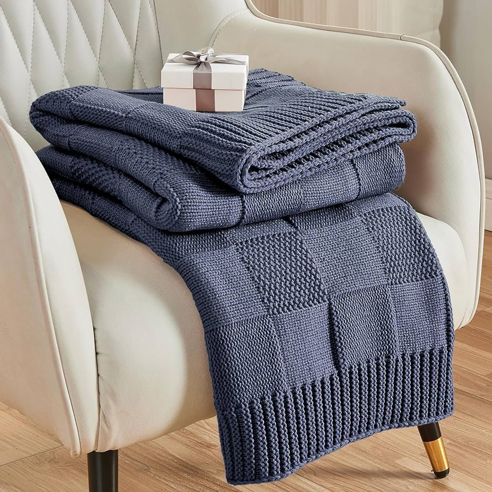 Cosycombe™ Textured Knit Throw Blanket, Soft Cosy Layer for Sofa and Bed