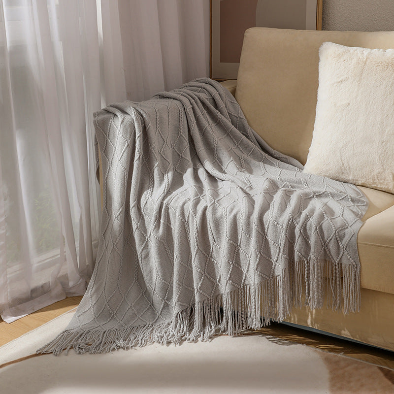 Cosycombe™ Woven Textured Throw Blanket, Soft Yarn Knit for Sofa or Bed