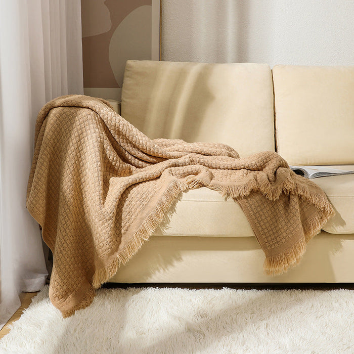 Cosycombe™ Luxury Textured Throw with Fringe Edges, Soft and Easy Care