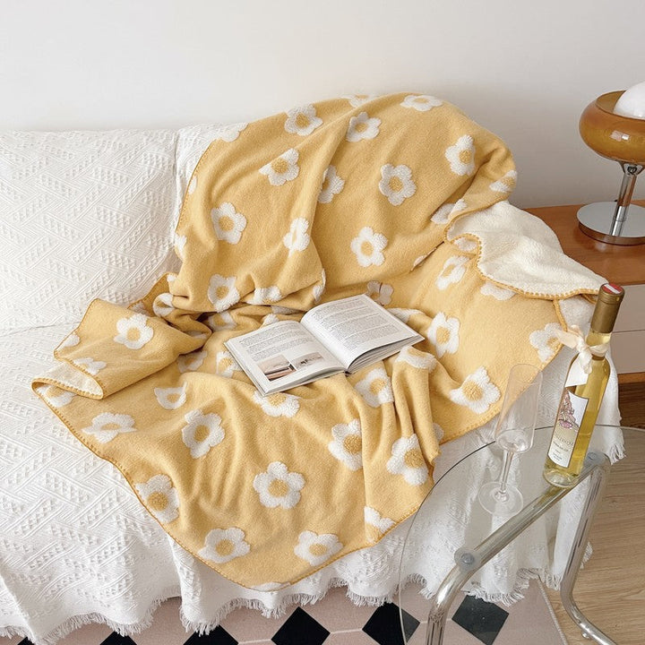 Cosycombe™ Cosy Cotton Blanket with Cheerful Sunflower Pattern