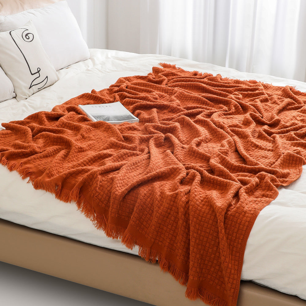 Cosycombe™ Luxury Textured Throw with Fringe Edges, Soft and Easy Care
