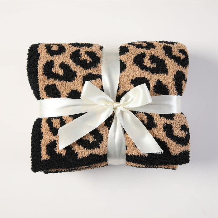 Cosycombe™ Leopard Print Plush Throw Blanket, Soft Animal Print for Sofa