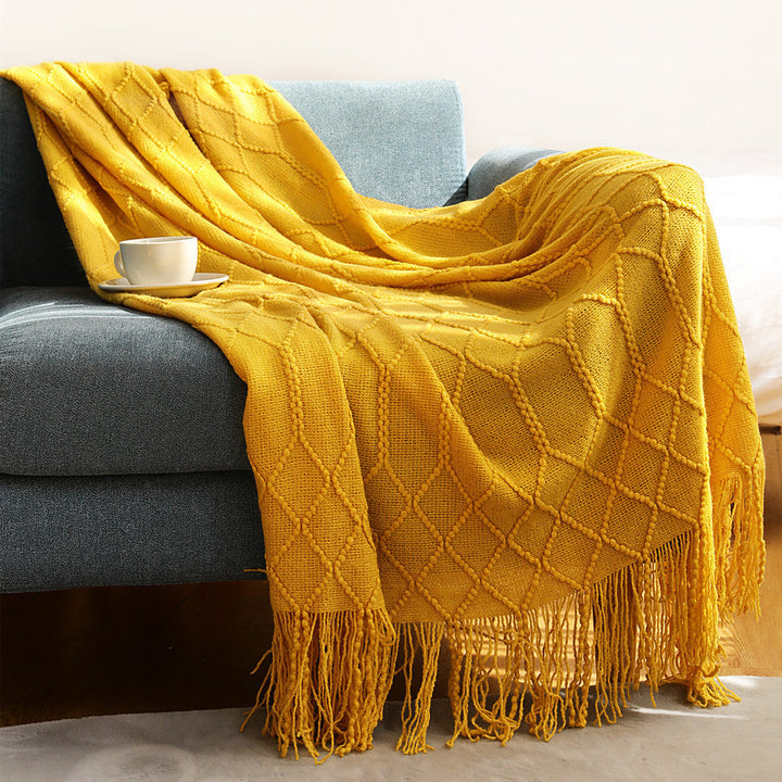 Cosycombe™ Woven Textured Throw Blanket, Soft Yarn Knit for Sofa or Bed
