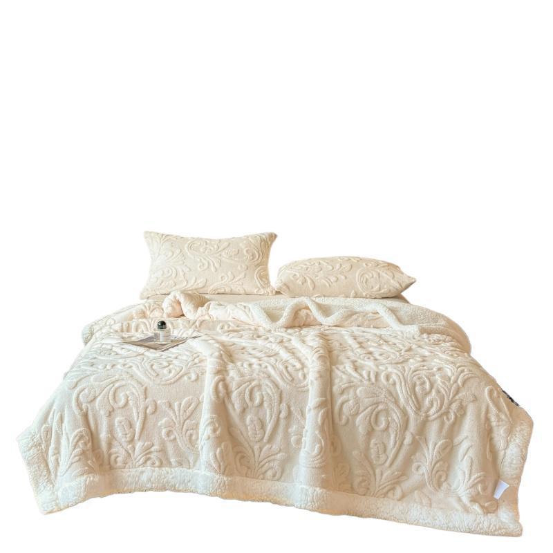 Cosycombe™ Reversible Embossed Plush and Sherpa Throw Blanket