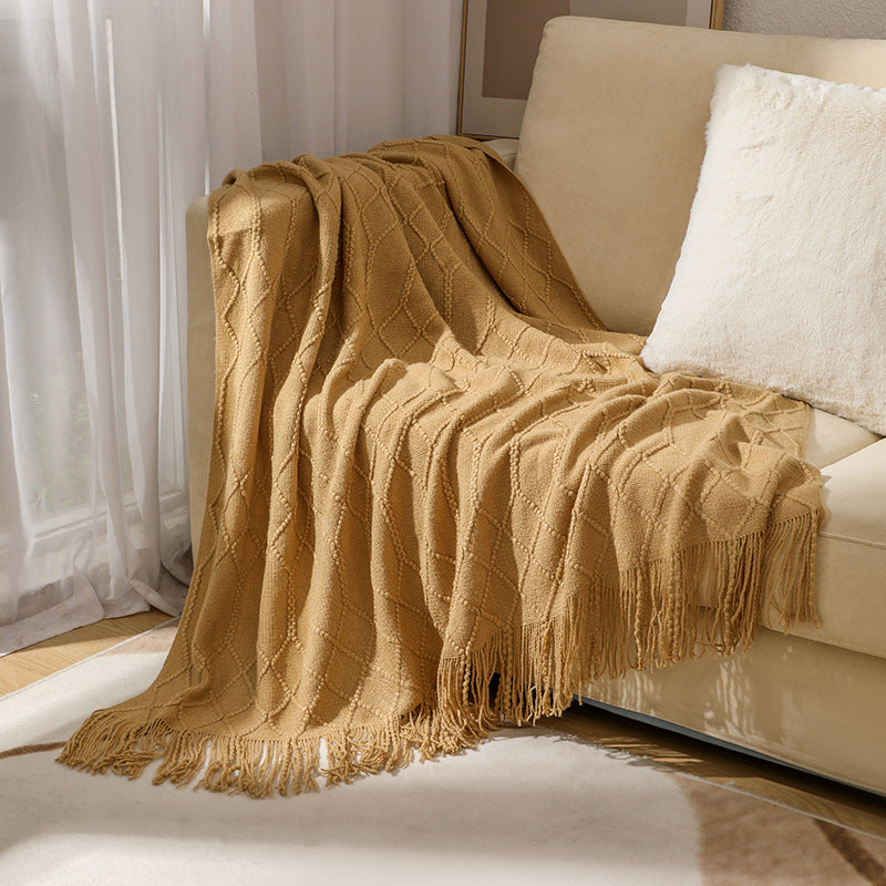Cosycombe™ Woven Textured Throw Blanket, Soft Yarn Knit for Sofa or Bed