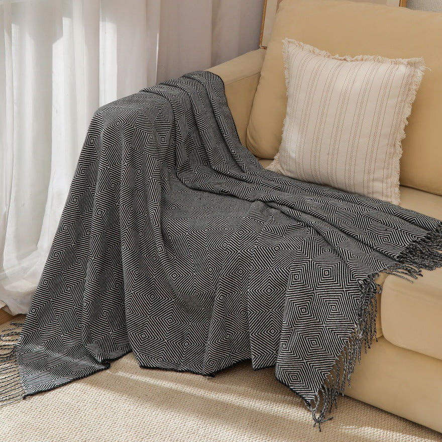 Cosycombe™ Geometric Woven Throw Blanket, Soft and Breathable