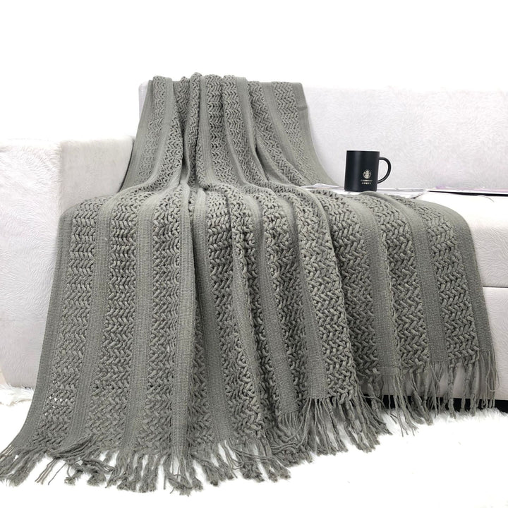 Cosycombe™ Handcrafted Textured Knit Throw Blanket in Nine Colours